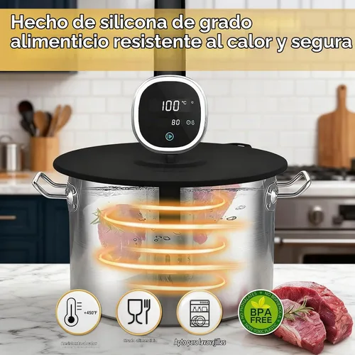 Vista 4 de Sous Vide - Tapas de silicona de precisión para cocinar hasta 11 ollas, compatible con cocinas de precisión Anova/Joule/Inkbird Culinary Sous Vide