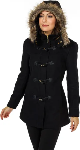 Vista 7 de Alpine Swiss Duffy chamarra de lana de la mujer Fur recortar Parka chamarra con capucha