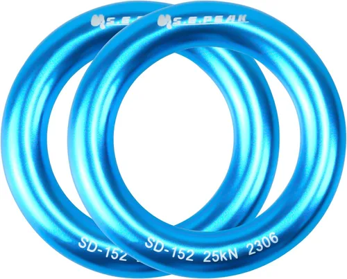 Vista 10 de Anillo de aluminio de 25 kN, junta tórica de tensión perfecta, anillo de conexión para escalada en roca, arborista, hamaca, rescate, slackline, azul