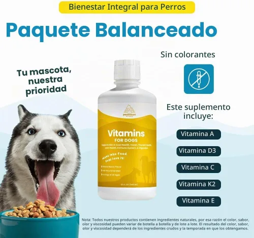 Vista 7 de Vitaminas y suplementos 100 % naturales para perros – Multivitamina líquida para perros – Vitaminas para perros mayores – Multivitaminas para perros