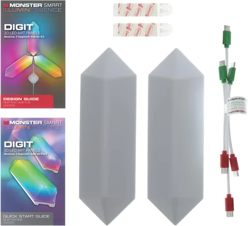 Vista 5 de Monster MLB71039RGB dígito Add-On Pack0150; Paneles de arte LED 3D modulares inteligentes, multicolor