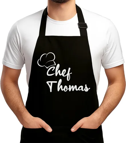 Vista 15 de Delantal para barbacoa y parrilla, regalo personalizado para el día del padre para papá, maestro de parrilla, abuelo, delantal de chef, delantales