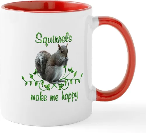 Vista 27 de CafePress Taza navideña de ardilla de 11 oz (11.0 fl oz) taza de café de cerámica