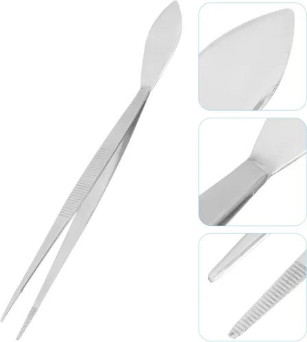 Vista 7 de Pinzas largas para manualidades, pinzas de acero inoxidable, pinzas para bonsái, pinzas rectas de mango largo con puntas dentadas, herramienta
