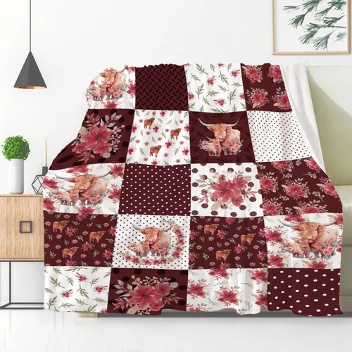 Vista 18 de Manta de franela de vaca para regalo, ultra suave y acogedora, manta de forro polar ligera y mullida, manta de felpa cálida para sofá, cama, 30 x 40