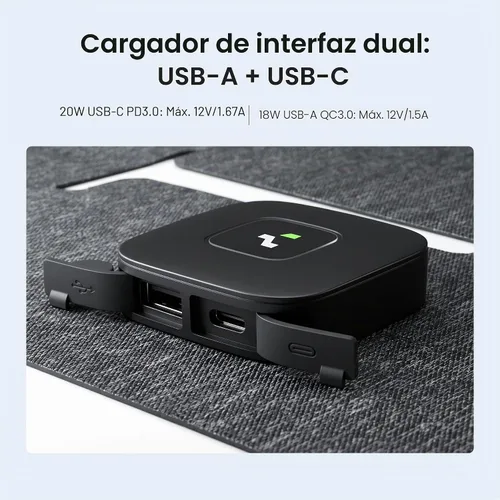 Vista 8 de Cargador solar de 35 W 26% de alta eficiencia USB-A y carga USB-C