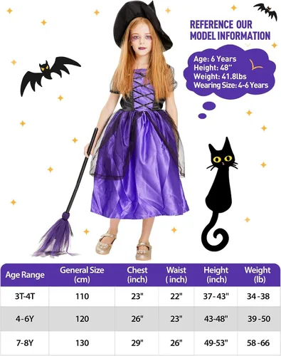 Vista 6 de Disfraz de bruja para niñas, disfraz de araña para niños, disfraz de araña de Halloween
