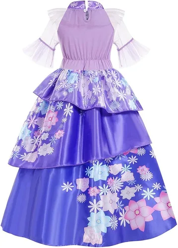 Vista 3 de Vestido de Isabella para niñas disfraz de Encanto ropa de cosplay con accesorios