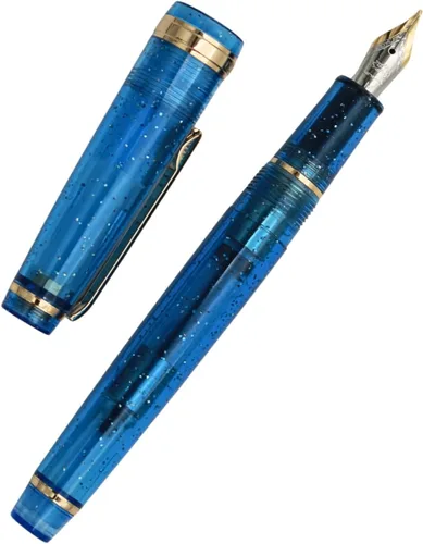 Vista 75 de 82 Pluma estilográfica - Barril de material acrílico, plumín extrafino de iridio con convertidor de tinta, pluma de escritura suave, diseño clásico