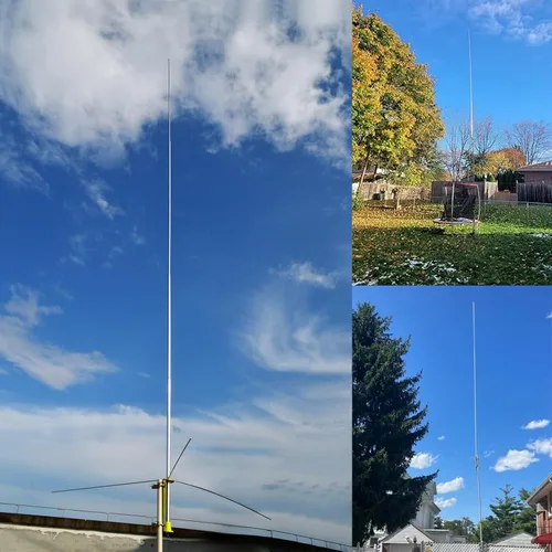 Vista 2 de TWAYRDIO Antena de estación base CB, resistente 20 pies 100 W 27 MHz antena base para 32.8 ft 36.1 ft CB Radio transceptor