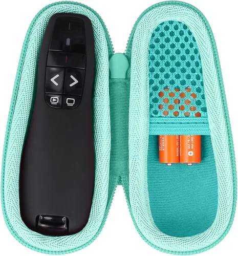 Vista 12 de co2CREA - Carcasa rígida para Logitech Spotlight 2/1 con mando a distancia, color negro Presenter Clicker Compatible, Travel Protective Storage