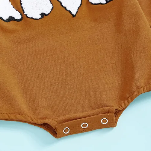 Vista 6 de Thorn Tree Sudadera de manga larga de Halloween para bebé, niño, niña, suéter de gran tamaño, cuello redondo, ropa de otoño e invierno Marrón 4