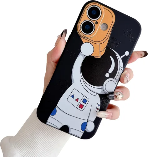Vista 12 de Yonds Queen para iPhone 7 Plus / 8 Plus, linda funda con diseño de astronauta de dibujos animados, elegante parachoques de TPU suave, protectora