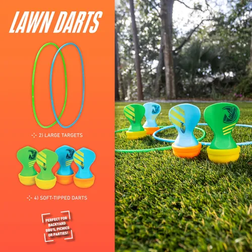 Vista 2 de NERF - Dardos de césped de punta suave, divertido juego familiar para exteriores, juegos para adultos y niños, perfectos para campamento, patio