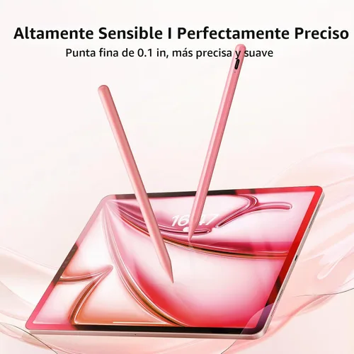 Vista 2 de Lápiz óptico para iPad 6-11ª generación 2X carga rápida, rechazo de palma Rosa