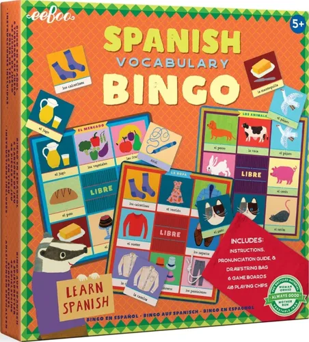 Vista 6 de eeBoo Juego de bingo en 4 idiomas/Español, Francés, Alemán, Chino Mandarín/Edades 3+