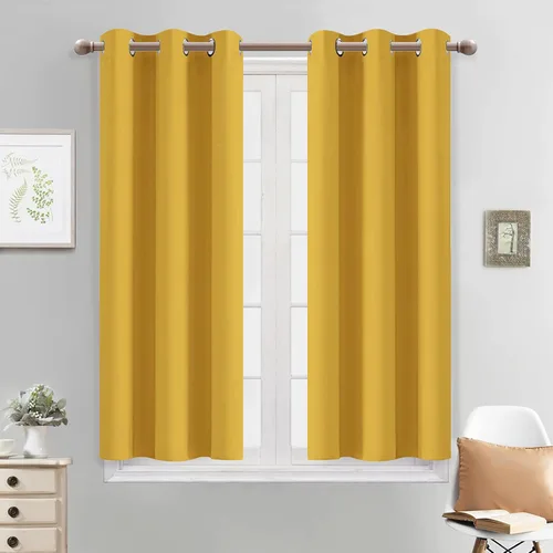 Vista 75 de Yakamok Cortinas opacas para dormitorio, aislamiento térmico, cortinas de oscurecimiento de habitación para sala de estar, juego de 2 paneles