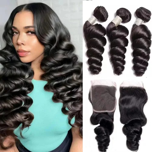 Vista 18 de Extensiones de cabello humano ondulado de 16, 18, 20, 22 pulgadas, grado 10A, extensiones de cabello humano ondulado 100% sin procesar, color negro