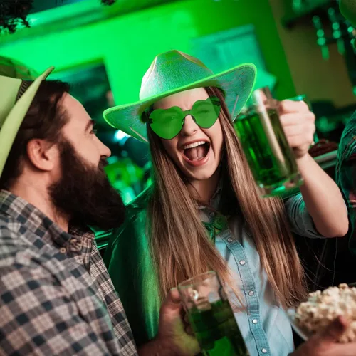 Vista 5 de quescu Sombrero de vaquero iluminado para mujeres, hombres, sombrero de vaquera LED, sombreros de vaquero espaciales brillantes para fiestas