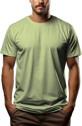 Vista 11 de Camiseta de alta calidad para hombre, 7.1 oz/yd² de algodón puro con cuello redondo