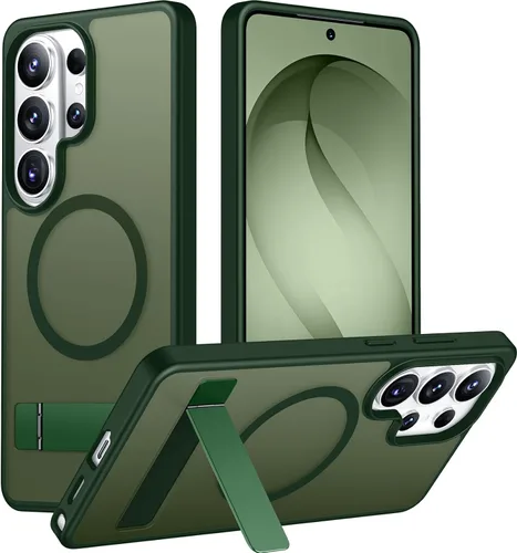 Vista 281 de Temdan Funda para Samsung Galaxy Z Fold 8, compatible con MagSafe, protector de pantalla HD integrado y función atril, protección de bisagra Negro