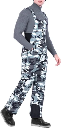 Vista 6 de Sportneer Pantalones de nieve para hombre, overoles aislados para la nieve que te mantienen caliente y seco para snowboard y esquí