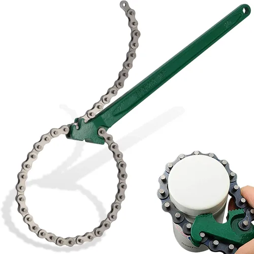 Vista 8 de Llave de cadena de trinquete resistente de 9 pulgadas, herramienta reversible de filtro de aceite, herramientas de accesorios de tubería, ajuste