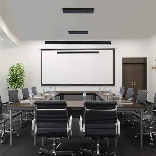 Vista 4 de Lámpara colgante lineal LED de 39.37 pulgadas, luz de mesa de billar regulable de 36 W, luces modernas de isla para cocina, comedor, sala de estar