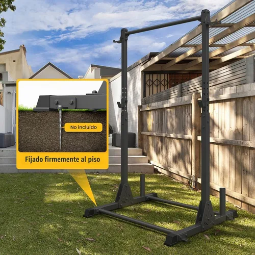Vista 5 de Jusgym Pull Up Station, Strength Training Workout Pull Up Bar Free Standing for Home Gym, Adjustable Heavy Duty Pullup Bar Station Outdoor/Indoor