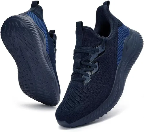Vista 6 de Akk Zapatos deportivos para caminar para hombre, para correr, tenis para entrenamiento, atletismo, gimnasio, sin cordones, cómodos, transpirables