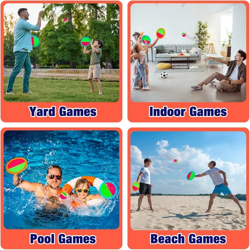 Vista 7 de Juguetes al aire libre para niños, juego de tirar y atrapar, patio exterior, campamento, playa, piscina, juegos para niños y niñas de 3, 4, 5, 6, 7