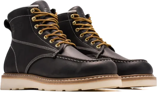Vista 5 de SUREWAY Men's 6 Inch Moc Toe Work Boots Soft Toe,Full Grain Leather,Goodyear Welt Work Boots
