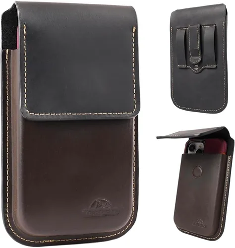 Vista 7 de Topstache Funda de cuero para teléfono celular con clip para cinturón, soporte para teléfono celular con tapa para iPhone 17/16/15/14/13/12 - Funda