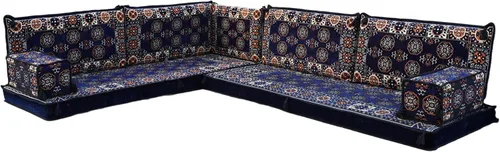 Vista 53 de arabicsofa Juego de Sofá Majlis Árabe de Esquina en Forma de L – Cojín Modular de Piso con Almohadas de Respaldo