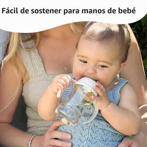 Vista 3 de PIGEON Asas para Biberón de Bebé Botellas PPSU 8.1 Oz, Fácil de Sostener para las Manos del Bebé, 1 Paquete (Gris) Fácil de sostener