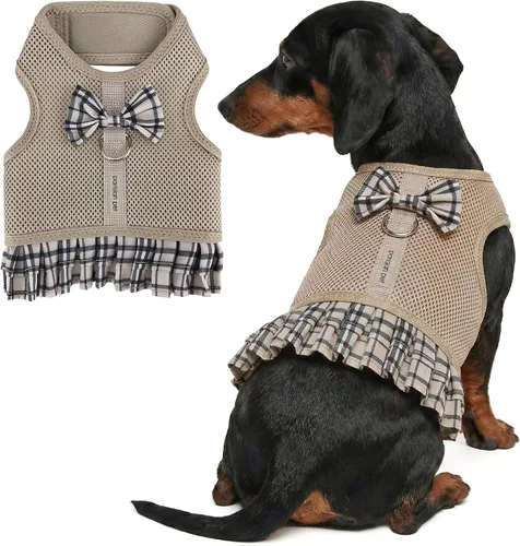 Vista 46 de Arnés para perro Parisian Pet - Arnés de libertad ajustable - Chaleco para perro de camuflaje verde - Arnés para perro de 100% tela de malla