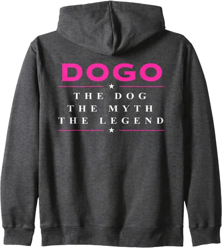 Vista 4 de Dogo Argentino Dog Sudadera con capucha con cremallera Dogo Argentino The Myth, Negro
