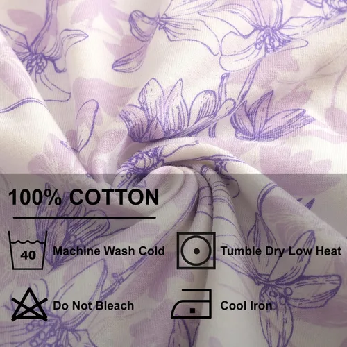 Vista 6 de Keyocean - Camisón de algodón para mujer, suave, cómodo, ligero, manga corta, vestido de casa, ropa de dormir, ropa de sala para verano.