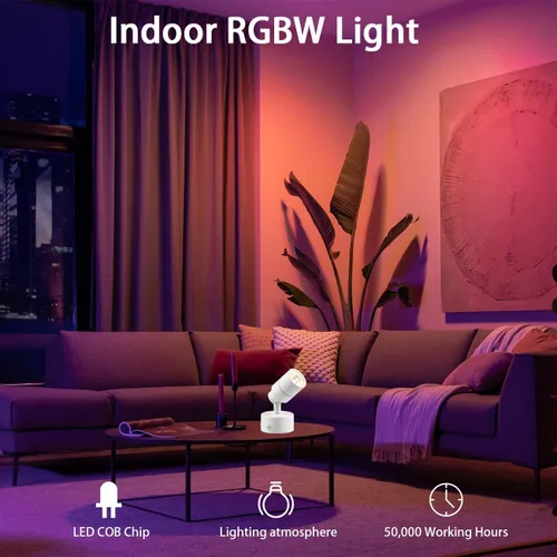 Vista 4 de Foco LED multiusos moderno para escritorio o montaje en pared, luz LED portátil con interruptor de encendido/apagado, bombilla GU10 cable blanco