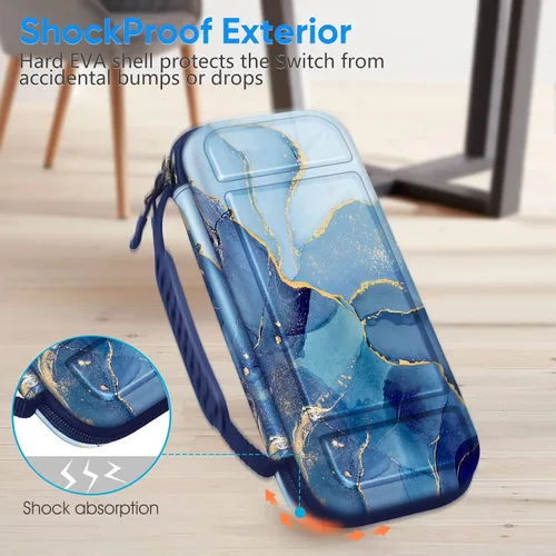 Vista 5 de Fintie Carrying Case for Nintendo Switch Lite 2019, Shockproof Hard Shell Protective Cover Travel Bag w15 Game Card & 2 Micro SD Card Slots for
