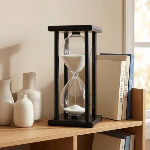Vista 6 de Reloj de arena con temporizador de arena de 15 minutos, reloj de hora con decoración de arena para niños, reloj de arena para habitación