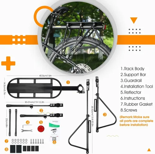 Vista 5 de West Biking Portabicicletas, capacidad de 220 libras, rodamientos sólidos, universal, ajustable, para equipaje de bicicleta, soporte