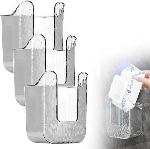Vista 13 de Caja de almacenamiento de toallitas de cocina, caja de pañuelos montada en la pared, caja de servilletas faciales de plástico acrílico, dispensador