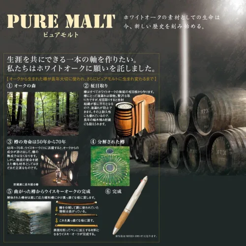 Vista 6 de Mitsubishi Pencil SS2005 Pure Malt Premium - Bolígrafo a base de aceite, 0.7, tipo retráctil