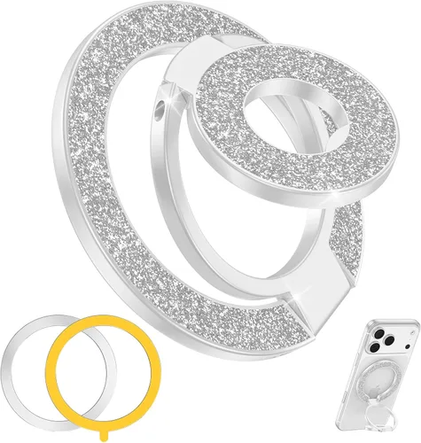 Vista 11 de Anillo magnético para teléfono MagSafe Grip, soporte magnético de doble cara para iPhone Air 17 16 16e 15 14 13 12 Pro Max Mini Plus, soporte