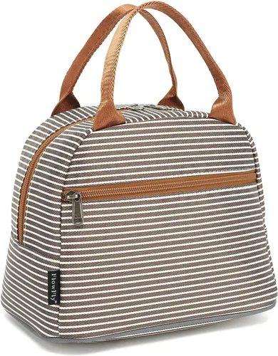Vista 28 de Bolsa de almuerzo aislada FlowFly - Bolsa de asas organizadora para mujeres/hombres, Alpaca