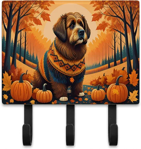 Vista 41 de Affenpinscher - Correa de otoño o llavero Affenpinscher Fall artwork on ceramic tile with three steel hooks for keys, leashes, towels
