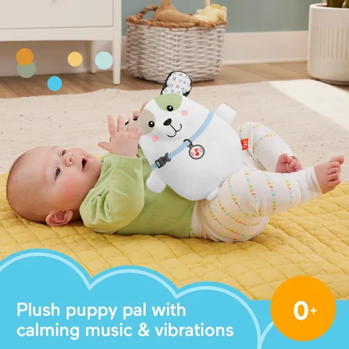 Vista 2 de Fisher-Price Juguete para Bebé Vibraciones Calmantes Cachorro Tranquilizador Peluche Máquina de Sonido Portátil con Vibraciones para Recién Nacidos