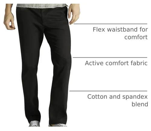 Vista 4 de Lee Pantalón de frente plano, calce recto y delgado para hombre Extreme Motion Negro