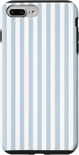 Vista 12 de Funda con patrón geométrico de rayas blancas y azul claro para iPhone 17